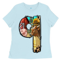 Baby Blue Farm Life Alphabet Lowercase Letters Q Ladies Tee - BundleAndBundleShop