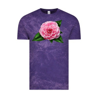 Cloud Purple Camellia Flower Vintage Tee - LillyAllenDesigns