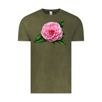 Vintage Olive Camellia Flower Vintage Tee - LillyAllenDesigns
