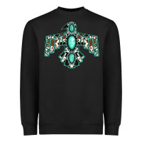 Black cowhide turquoise thunderbird Heavyweight Sweatshirt - Jasminsmagicworld