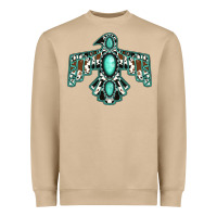 Mushroom cowhide turquoise thunderbird Heavyweight Sweatshirt - Jasminsmagicworld