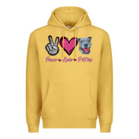 Antique Gold Peace Love Pitties Premium Hoodie - Jasminsmagicworld