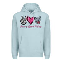 Blue Mist Peace Love Pitties Premium Hoodie - Jasminsmagicworld