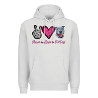 Dove Grey Peace Love Pitties Premium Hoodie - Jasminsmagicworld