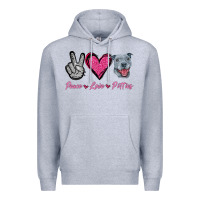 Heather Grey Peace Love Pitties Premium Hoodie - Jasminsmagicworld