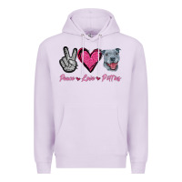 Lilac Peace Love Pitties Premium Hoodie - Jasminsmagicworld
