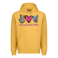 Mustard Peace Love Pitties Premium Hoodie - Jasminsmagicworld