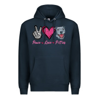 Navy Peace Love Pitties Premium Hoodie - Jasminsmagicworld