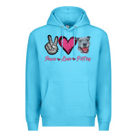 Ocean Blue Peace Love Pitties Premium Hoodie - Jasminsmagicworld
