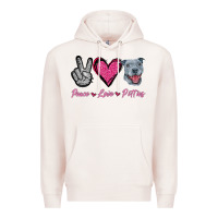 Pale Pink Peace Love Pitties Premium Hoodie - Jasminsmagicworld