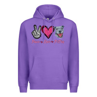 Purple Peace Love Pitties Premium Hoodie - Jasminsmagicworld