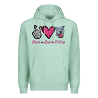Seafoam Peace Love Pitties Premium Hoodie - Jasminsmagicworld