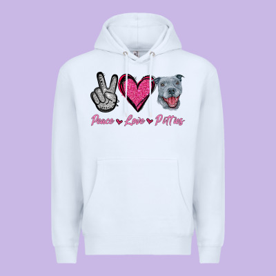 Peace Love Pitties Premium Hoodie Designed By Jasminsmagicworld