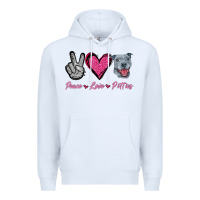 White Peace Love Pitties Premium Hoodie - Jasminsmagicworld