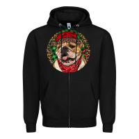 Black Christmas English Bulldog Zipper Hoodie - RanaPortraitStore