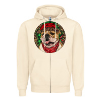 Sandshell Christmas English Bulldog Zipper Hoodie - RanaPortraitStore