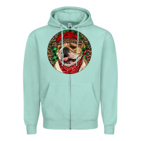 Seafoam Christmas English Bulldog Zipper Hoodie - RanaPortraitStore