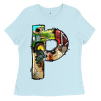 Baby Blue farm life alphabet lowercase letters p Ladies Tee - BundleAndBundleShop