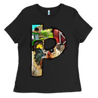 Black farm life alphabet lowercase letters p Ladies Tee - BundleAndBundleShop