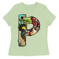 Matcha farm life alphabet lowercase letters p Ladies Tee - BundleAndBundleShop