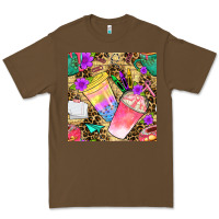 Cacao school girl coffee cup with leopard seamless pattern bbs Premium Tee - BundleAndBundleShop