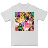 Dove Grey school girl coffee cup with leopard seamless pattern bbs Premium Tee - BundleAndBundleShop