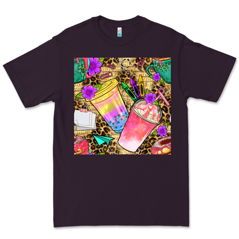 School Girl Coffee Cup With Leopard Seamless Pattern Bbs Premium Tee by BundleAndBundleShop | Teevron