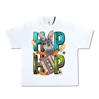 White Western hip hop Bunny Easter Day Urban Heavy Tee - LillyAllenDesigns