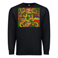 Black st patricks day horseshoe shamrock rainbow gold Premium Sweatshirt - RanaPortraitStore