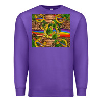 Purple st patricks day horseshoe shamrock rainbow gold Premium Sweatshirt - RanaPortraitStore