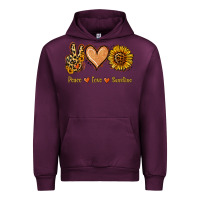 Mauve Wine Peace Love Sunshine Urban Hoodie - Jasminsmagicworld