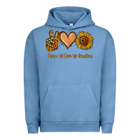 Pigment Pebble Blue Peace Love Sunshine Urban Hoodie - Jasminsmagicworld