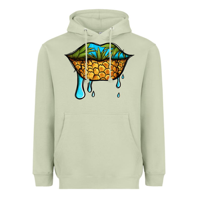 Summer Vibes Pineapple Lips Heavyweight Hoodie by Jasminsmagicworld | Teevron