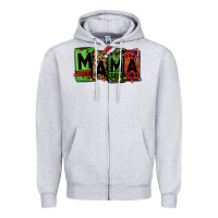 Heather Grey Christmas mama Zipper Hoodie - Jasminsmagicworld