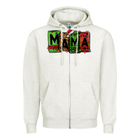 Oatmeal Heather Christmas mama Zipper Hoodie - Jasminsmagicworld