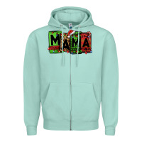 Seafoam Christmas mama Zipper Hoodie - Jasminsmagicworld