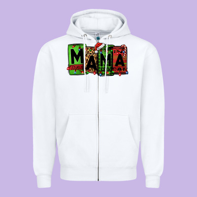 Christmas Mama Zipper Hoodie Designed By Jasminsmagicworld