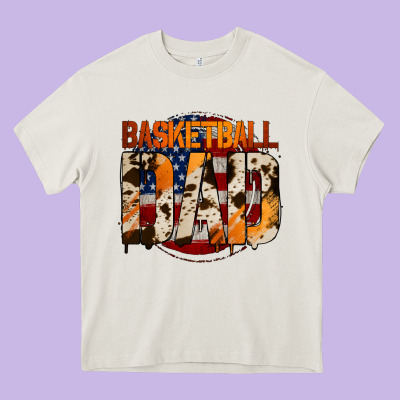 Basketball Dad Heavy Core Tee Designed By Jasminsmagicworld