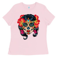 Bubblegum Pink sugar skull Ladies Tee - BundleAndBundleShop