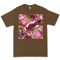 Cacao mom coffee cups with leopard seamless pattern bbs Premium Tee - BundleAndBundleShop