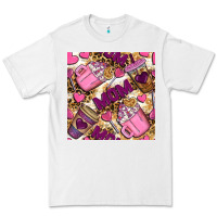 White mom coffee cups with leopard seamless pattern bbs Premium Tee - BundleAndBundleShop