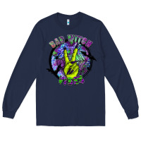 Navy bad witch vibes Long Sleeve Tee - SublimationCraftShop