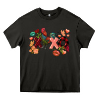 Asphalt Rooster Valentine's Day xoxo Heavy Core Tee - FaDigitalArtStudio