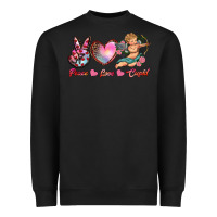 Black peace love cupid Heavyweight Sweatshirt - RanaPortraitStore