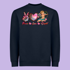 Peace Love Cupid Heavyweight Sweatshirt Designed By Ranaportraitstore
