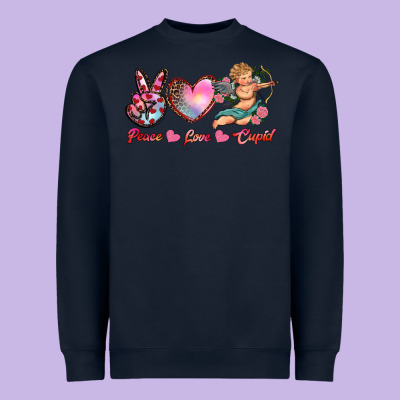 Peace Love Cupid Heavyweight Sweatshirt Designed By Ranaportraitstore
