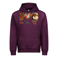 Mauve Wine Peace Love Guinea Pigs Urban Hoodie - Jasminsmagicworld