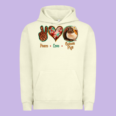 Peace Love Guinea Pigs Urban Hoodie Designed By Jasminsmagicworld