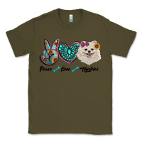 Army Green peace love pomeranian Classic Tee - RanaPortraitStore