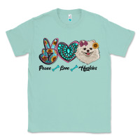 Seafoam peace love pomeranian Classic Tee - RanaPortraitStore